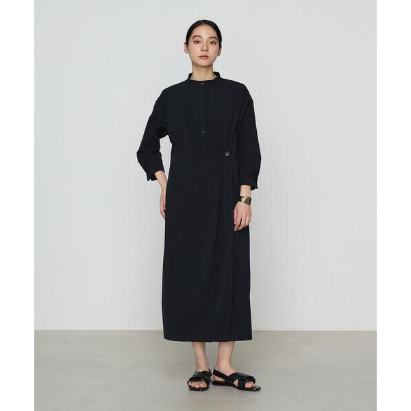 ワンピース ストレッチタフタ シャツドレス