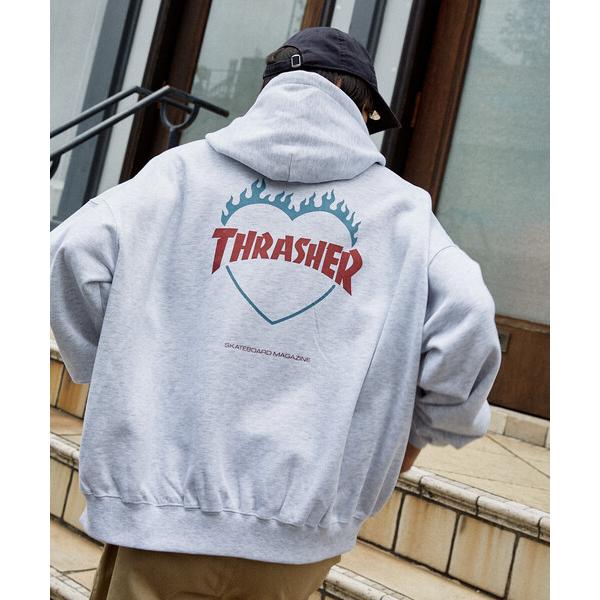 パーカー THRASHER/スラッシャー 別注 HEART LOGO ZIP PARKA(限定展開)...