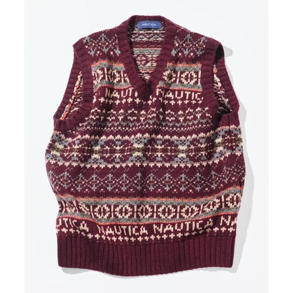 ベスト ジレ NAUTICA/ノーティカ ヴィンテージライク フェアアイル ニットベスト メンズ
