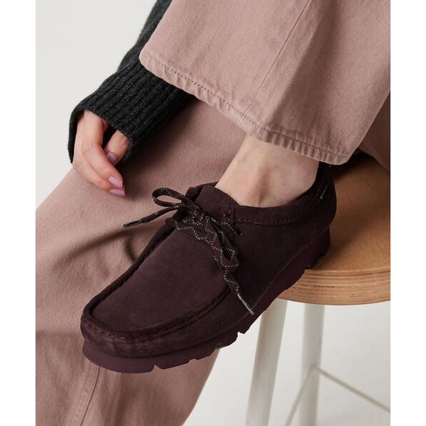 ブーツ 「Clarks Originals」ワラビーブーツ パープル GORE-TEX レディース