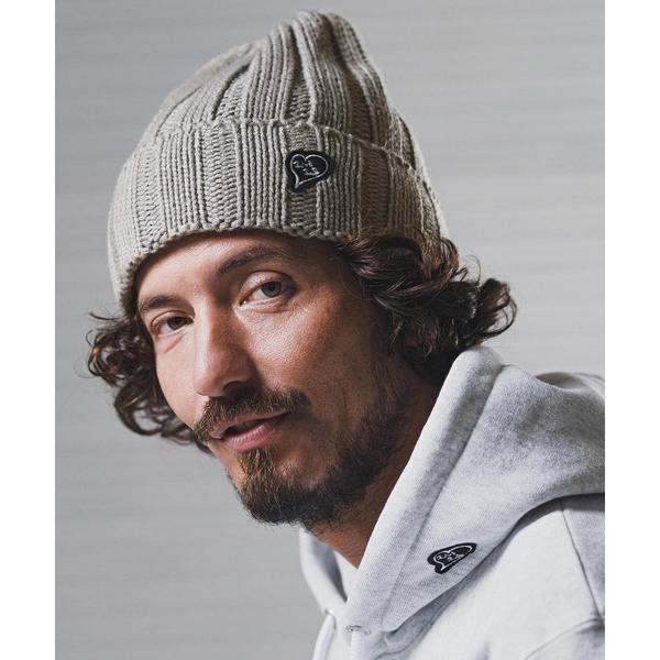 ニット帽 ニットキャップ mko13188-wide rib knit hat with heart...