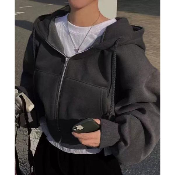 パーカー short zip hoodies レディース