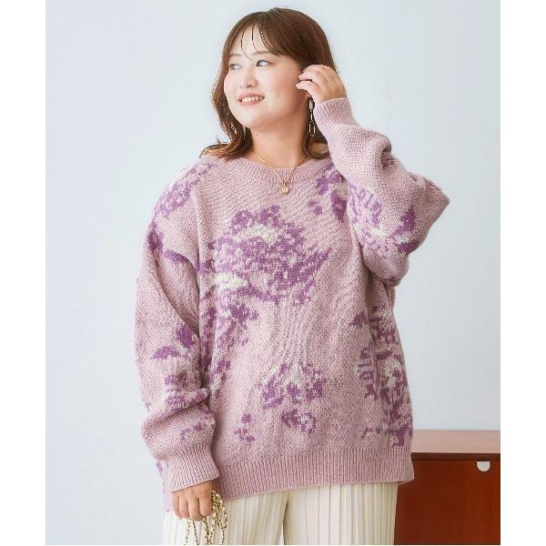 ニット セーター 「大きいサイズ」色々選べるジャガードニットプルオーバー レディース