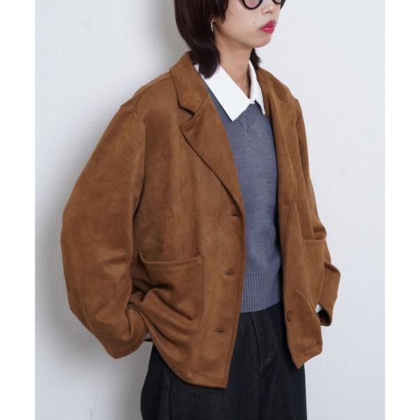 ジャケット テーラードジャケット スエードテーラードジャケット レディース