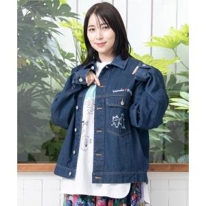 デニムジャケット gジャン 353101：なめことネコずきんのおつかい デニムジャケット レディース メンズ