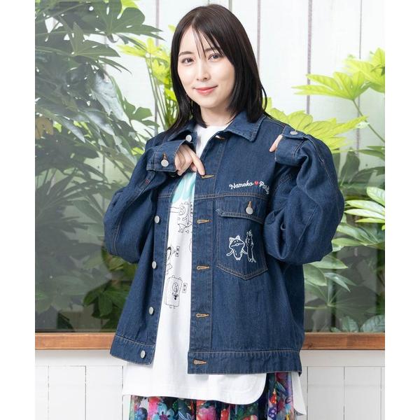 デニムジャケット gジャン 353101：なめことネコずきんのおつかい デニムジャケット レディース...