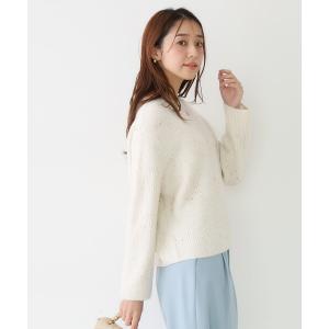 ニット セーター 「手洗い可」スパンコール付ニットトップス レディース