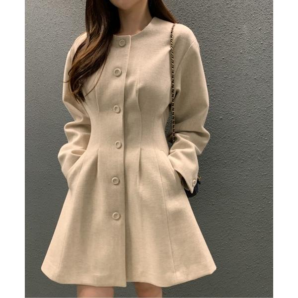 コート アウター フロントボタンフレアラインクラシックコート レディース