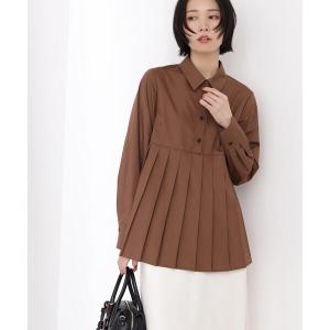 ブラウス シャツ プリーツペプラムブラウス レディース
