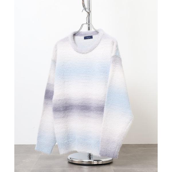 セーター ニット WS select フェザーヤーン段染めルーズサイズクルーニット メンズ レディー...