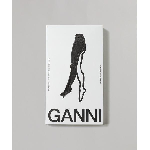 靴下 GANNI Butterfly Lace Tight Glitter A6298 レディース