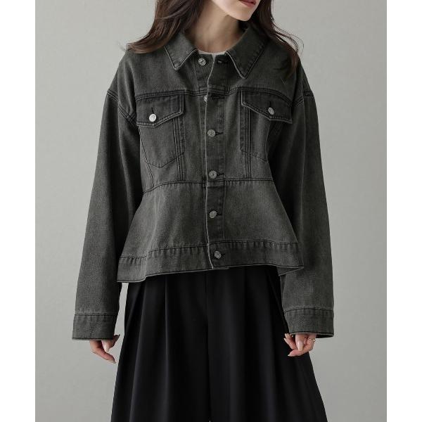 デニムジャケット gジャン ペプラムデニムジャケット レディース