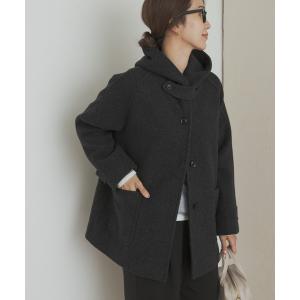 コート アウター エアリーウールフードコート レディース