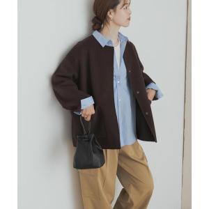 コート アウター ウールリバーノーカーラミドルコート レディース