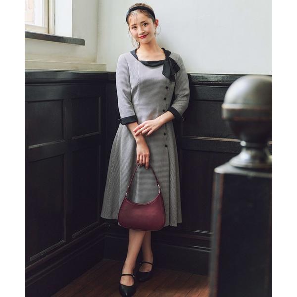 ワンピース 「元宝塚トップ娘役 綺咲愛里さん着用」Linonシャンブレー/ウーリー千鳥_サイドリボン...