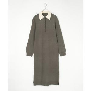 ワンピース クールクール配色ポロニットワンピース