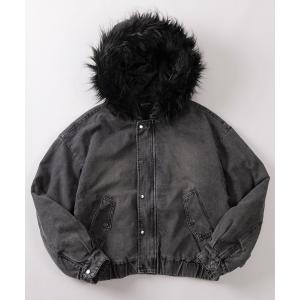 ブルゾン アウター 「82」2WAY ヴィンテージライク デニム ファーフード ブルゾン メンズ レディース