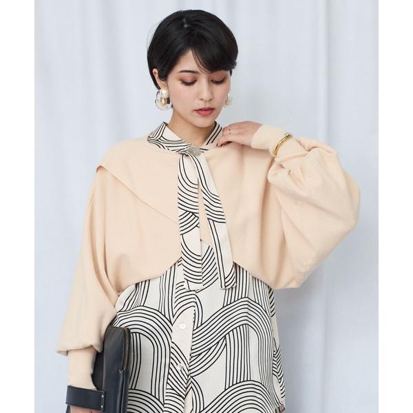 ニット セーター 「FONT LAB」カシュクールクロップドニット レディース