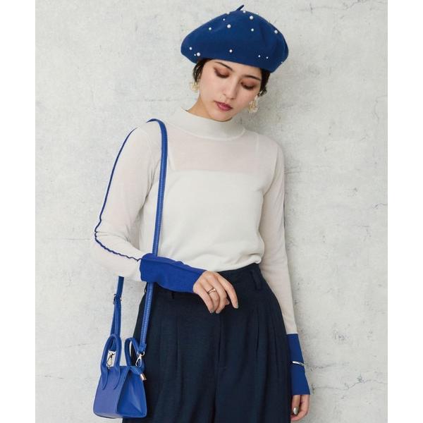 ニット セーター 「FONT LAB」バイカラー ハイネックニット レディース