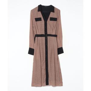 シャツワンピース 「SKATIE」ポルカドット シャツワンピース