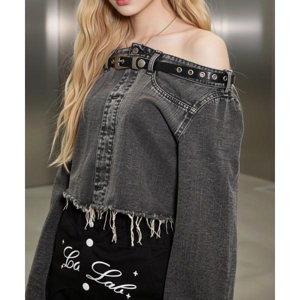 A'GEM/9 × .kom 「.KOM/ドットケーオーエム」 Grunge Denim Cut-O...
