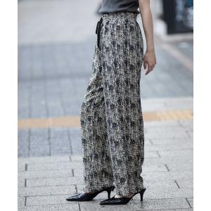 パンツ 「France」 ジャガードプリントイージーパンツ レディース