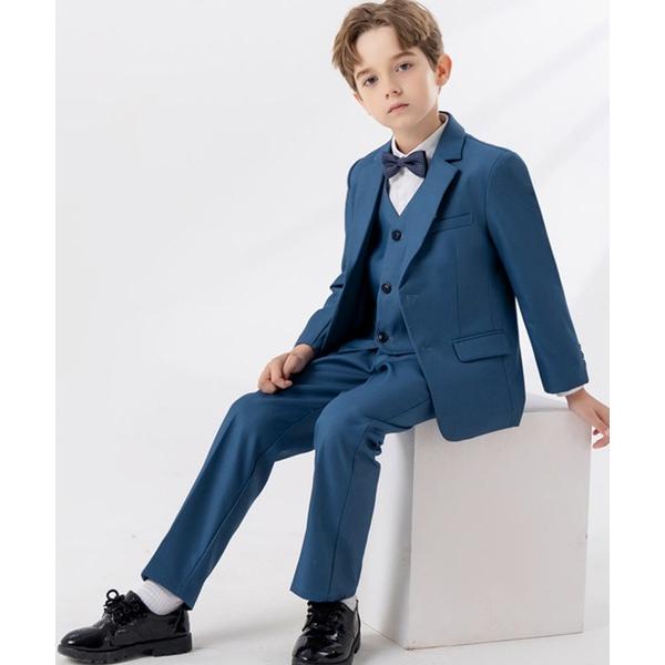 セットアップ 入学式 卒園式 「キッズスーツ/セットアップ」長袖ジャケット+ベスト+長袖シャツ+ボト...