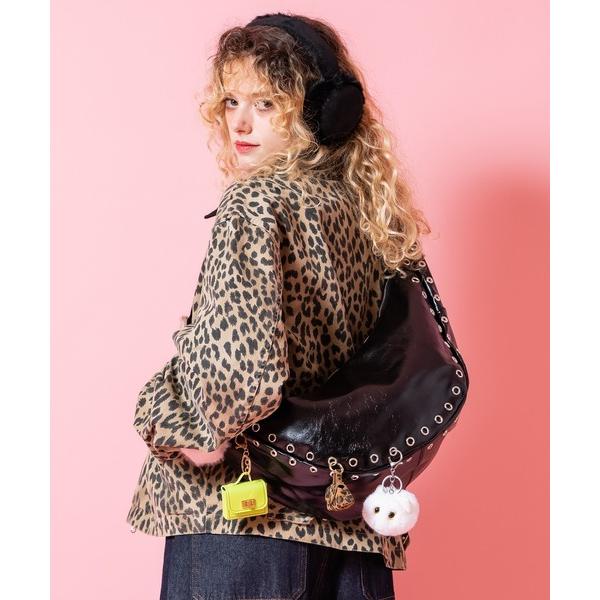 ショルダーバッグ バッグ an meets zakka ハトメスタッズ合成皮革バナナショルダーバッグ...