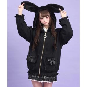 パーカー うさ耳ファーパーカー レディース