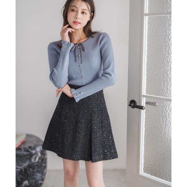スカート 2025秋冬新作 スパンラメアソートミニスカート