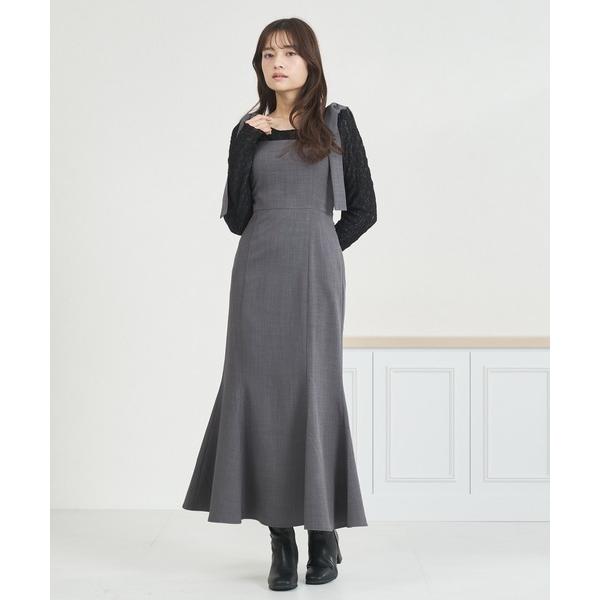 ジャンパースカート WEB限定 2025秋冬新作 バックレースアップキャミワンピース