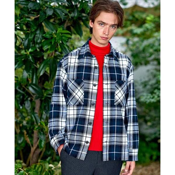 シャツ タータンチェック CPOシャツブルゾン メンズ