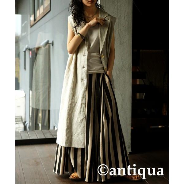 「antiqua」 「KINU」ベスト R ベージュ レディース