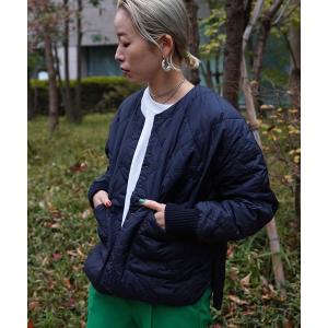 「DUVETICA」 キルティングブルゾン 40 ネイビー レディース