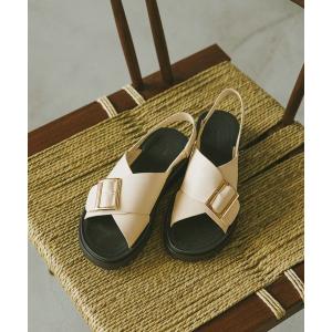 「GLOBAL WORK」 フラットサンダル MEDIUM アイボリー レディース