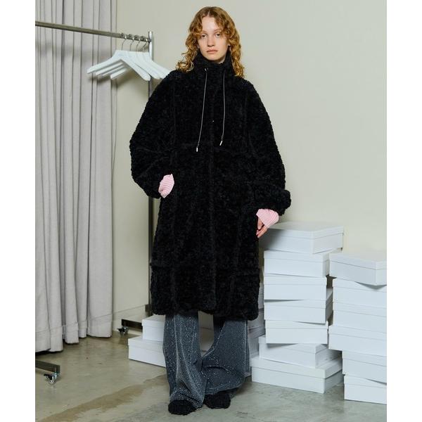 コート アウター Cut Off High Neck Boa Coat / カットオフハイネックボア...