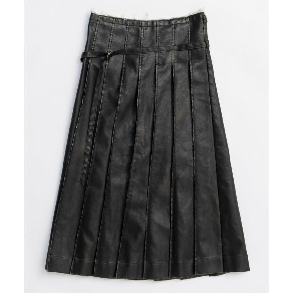 スカート Vegan Leather Midi-length Skirt / ヴィーガンレザーミモレ...