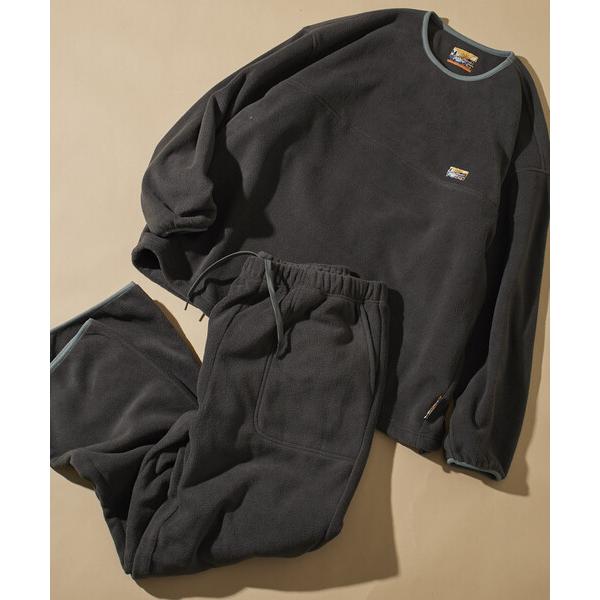 パジャマ ビッグシルエット ワンポイントロゴ スピンドル フリースセットアップ クルーネックプルオー...