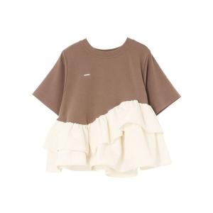 tシャツ 半袖 フリルヘムティアードＴシャツ レディース