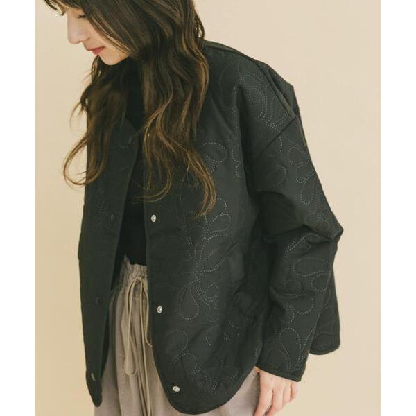 ジャケット ノーカラージャケット ノーカラー中綿ブルゾン レディース