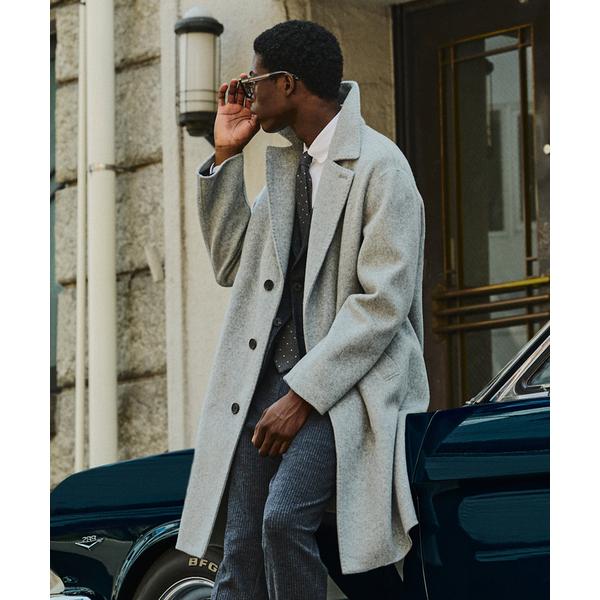 ステンカラーコート コート Super110's バルカラーコート / リバー仕立て メンズ