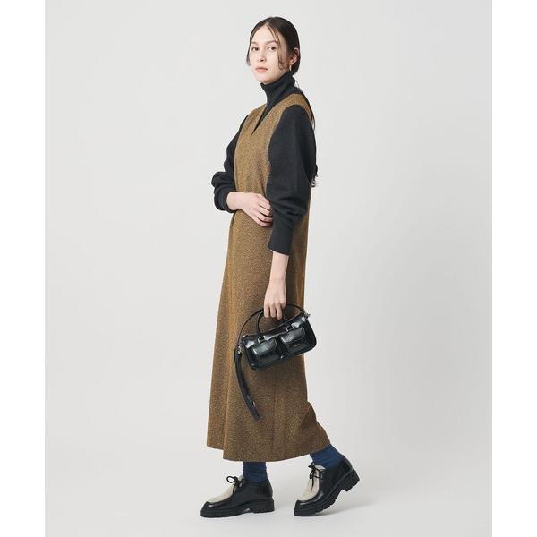 ジャンパースカート ポリエステルツイードライク ジャンパースカート