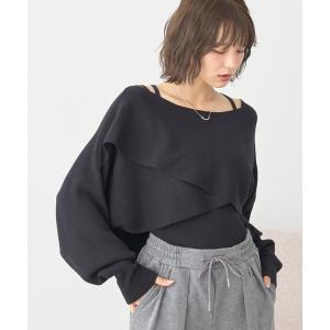 ニット セーター SET2点クロスニット＋キャミソール レディース