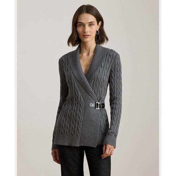 ニット セーター バックルド コットン セーター レディース