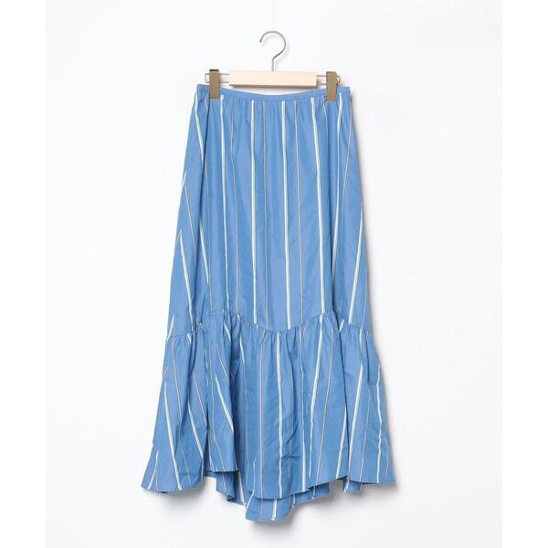 「IENA」 ロングスカート 36 ブルー レディース