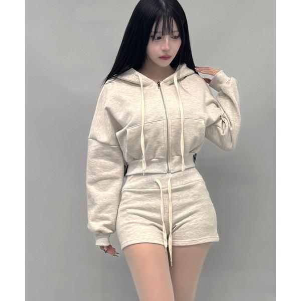 セットアップ 夏 「 セットアップ 」ジップアップパーカー＆ショートパンツ レディース