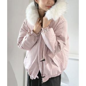 ダウンコート ダウンジャケット 「ファー取り外し可」オープンフード中綿ブルゾン レディース