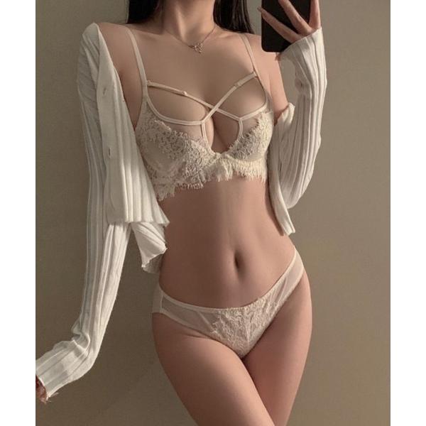 ブラジャー ショーツセット シースルーブラトップ＆ショーツ2点セット