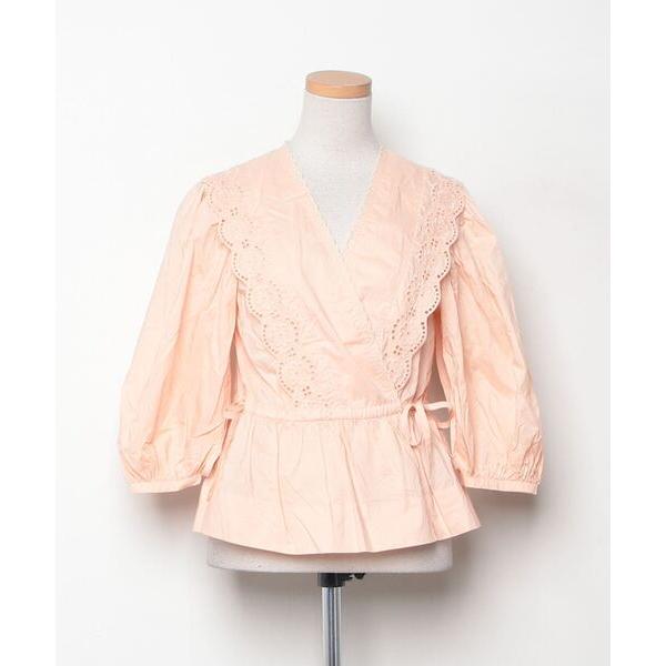 「SEE BY CHLOE」 レース7分袖ブラウス 34 ピンク レディース