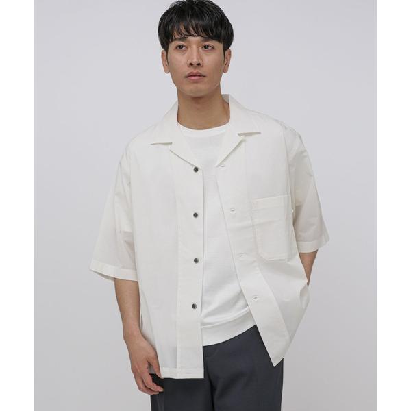 「NANO universe」 半袖シャツ M ベージュ メンズ